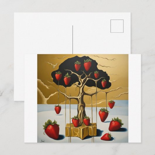 Gouden aardbeiboom briefkaart (Voorkant / Achterkant)