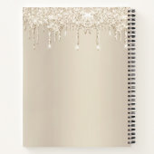 Gouden Aardbeien Glitter Druppels Confectie Snoepj Notitieboek (Achterkant)