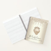 Gouden Aardbeien Glitter Druppels Confectie Snoepj Notitieboek (Binnen)