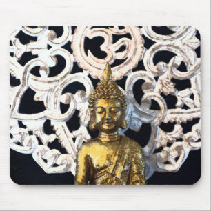Gouden Aarde Boeddha OM Aum Mantra Ajna-meditatie Muismat