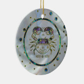 Gouden Abalone van de Dierenriem van kanker op Keramisch Ornament (Rechts)