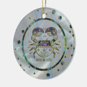 Gouden Abalone van de Dierenriem van kanker op Keramisch Ornament (Links)