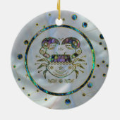 Gouden Abalone van de Dierenriem van kanker op Keramisch Ornament (Achterkant)