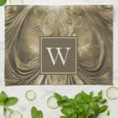 Gouden Abstract bloeien monogram handdoek (Gevouwen)