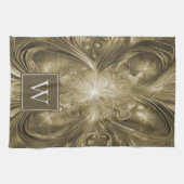 Gouden Abstract bloeien monogram handdoek (Horizontaal)