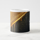Gouden Abstract Luxe Achtergrond Grote Koffiekop (Voorkant)