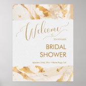 Gouden Abstract Luxe Bruidsbezoek Welkom Poster (Voorkant)