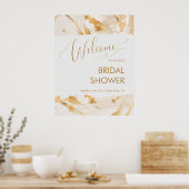 Gouden Abstract Luxe Bruiloft Feest Welkom Poster (Keuken)