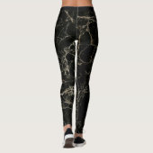 Gouden abstract marmeren textuur leggings (Achterkant)