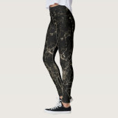 Gouden abstract marmeren textuur leggings (Links)