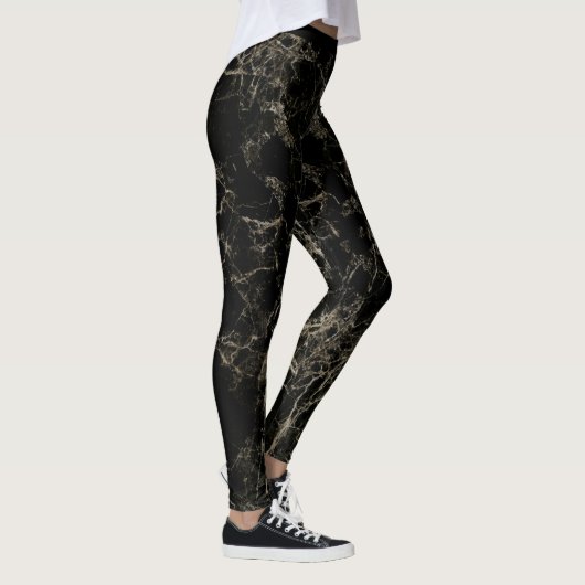 Gouden abstract marmeren textuur leggings (Rechts)