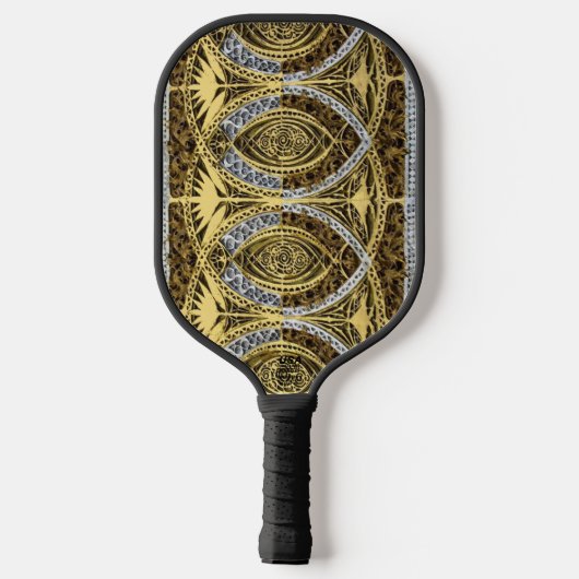 gouden abstract pickleball paddle (Achterkant)