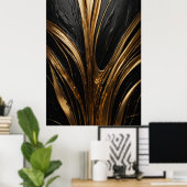 Gouden Abstract Poster | Elegante zwart goud luxe (Thuiskantoor)