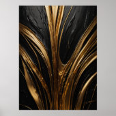 Gouden Abstract Poster | Elegante zwart goud luxe (Voorkant)