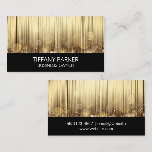 Gouden Abstracte achtergrond | Bokeh Visitekaartje (Voorkant / Achterkant)