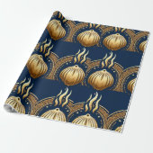 Gouden abstracte artvector cadeaupapier (Uitgerold)