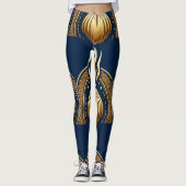 Gouden abstracte artvector leggings (Voorkant)