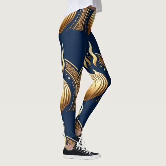 Gouden abstracte artvector leggings (Rechts)