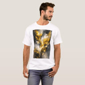 Gouden Abstracte Botanische Muurkunst T-shirt (Voorkant volledig)