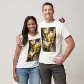Gouden Abstracte Botanische Muurkunst T-shirt (Unisex)