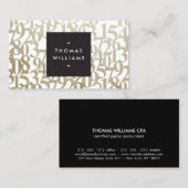 Gouden Abstracte cijfers voor accountants, boekhou Visitekaartje (Voorkant / Achterkant)