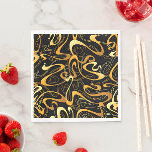 Gouden Abstracte Draaiingspatroon Servet