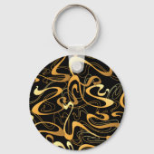 Gouden Abstracte Draaiingspatroon Sleutelhanger (Achterkant)