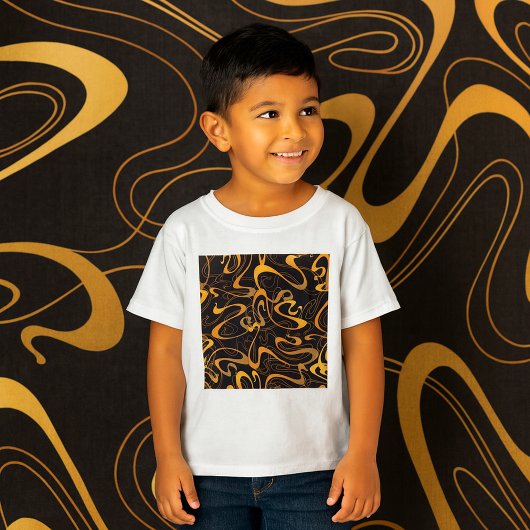 Gouden Abstracte Draaiingspatroon T-shirt