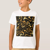 Gouden Abstracte Draaiingspatroon T-shirt (Voorkant)