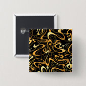 Gouden Abstracte Draaiingspatroon Vierkante Button 5,1 Cm (Voorkant /achterkant)
