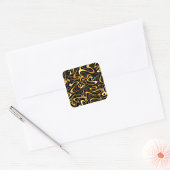 Gouden Abstracte Draaiingspatroon Vierkante Sticker