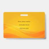 Gouden Abstracte Foto Identificatie ID Badge (Achterkant)