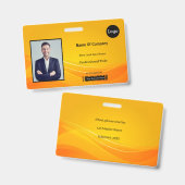 Gouden Abstracte Foto Identificatie ID Badge (Voor- en achterkant)