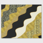 Gouden Abstracte Golf Modern Goud Glam Trend Cadeaupapier (Vlak)