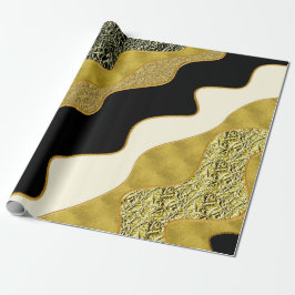 Gouden Abstracte Golf Modern Goud Glam Trend Cadeaupapier