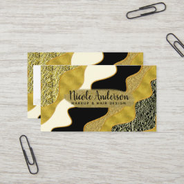 Gouden Abstracte Golf Modern Goud Glam Trend Visitekaartje