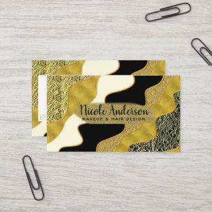 Gouden Abstracte Golf Modern Goud Glam Trend Visitekaartje