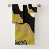 Gouden Abstracte Golf Modern Goud Glam Trendy Bad Handdoek (Insitu)