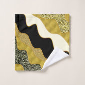 Gouden Abstracte Golf Modern Goud Glam Trendy Bad Handdoek (Wasdoekje)