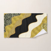 Gouden Abstracte Golf Modern Goud Glam Trendy Bad Handdoek (Handdoek)