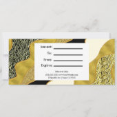 Gouden Abstracte Golf Modern Gouden Cadeaubewijs  Kaart (Achterkant)