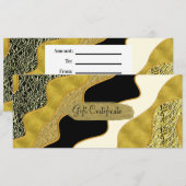 Gouden Abstracte Golf Modern Gouden Cadeaubewijs  Kaart (Voorkant / Achterkant)