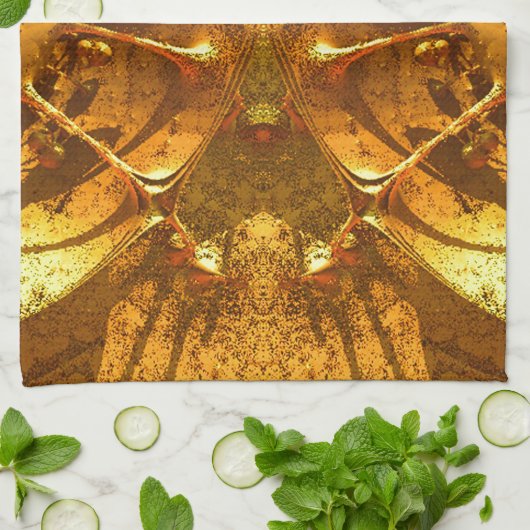 Gouden Abstracte Handdoek (Gevouwen)
