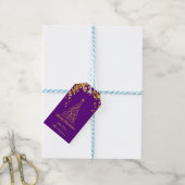 Gouden Abstracte Kerstboom Gift Tag Cadeaulabel (Met Touw)