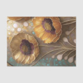 Gouden Abstracte Klaproos Bloesem Decoupage Tissuepapier (Voorkant)