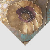 Gouden Abstracte Klaproos Bloesem Decoupage Tissuepapier (Detail)