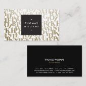 Gouden Abstracte lettervormen voor auteurs en schr Visitekaartje (Voorkant / Achterkant)