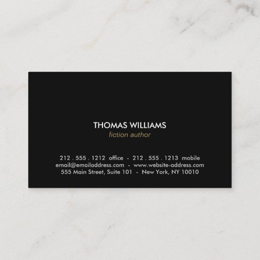 Gouden Abstracte lettervormen voor auteurs en schr Visitekaartje (Achterkant)