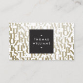 Gouden Abstracte lettervormen voor auteurs en schr Visitekaartje (Voorkant)