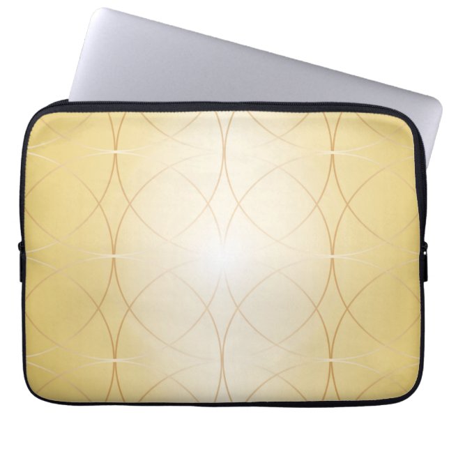 Gouden abstracte lijnen  laptop sleeve (Voorkant)